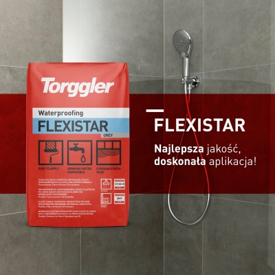 TORGGLER FLEXISTAR - elastyczna izolacja pod okładziny ceramiczne, zabezpieczenie podłoży betonowych
