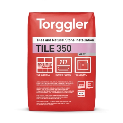 TORGGLER TILE 350 - Klej cementowy do gresu i kamienia naturalnego o podwyższonych parametrach wytrzymałościowych