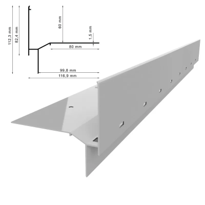 Profil okapowy W60 - do posadzek z płyt 2 cm lub desek kompozytowych