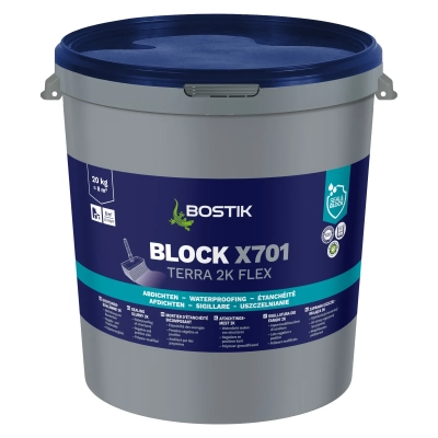 Bostik BLOCK X701 TERRA 2K FLEX (K11 Flex Schlamme) - uszczelnienie piwnic,podziemi,garaży, zbiorników,studzienek