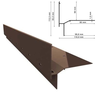 Profil okapowy W60 - do posadzek z płyt 2 cm lub desek kompozytowych